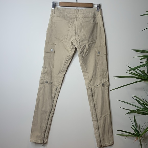 Blank NYC | Khaki Tan Skinny Cargo Zipper 6 Pocket Jeans Pants 26 - Picture 8 of 17